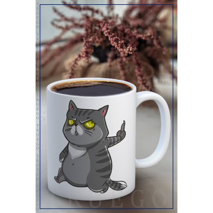 Baskılı Kupa Bardak Seramik Mug - Kedi
