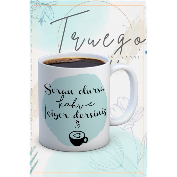 Baskılı Kupa Bardak Seramik Mug - Soran olursa...