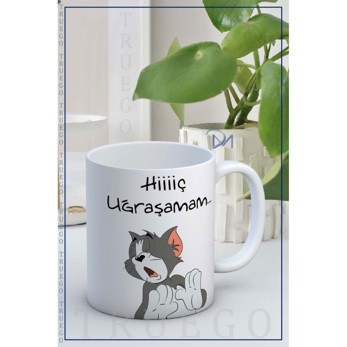 Baskılı Kupa Bardak Seramik Mug - Hiiç Uğraşamam...