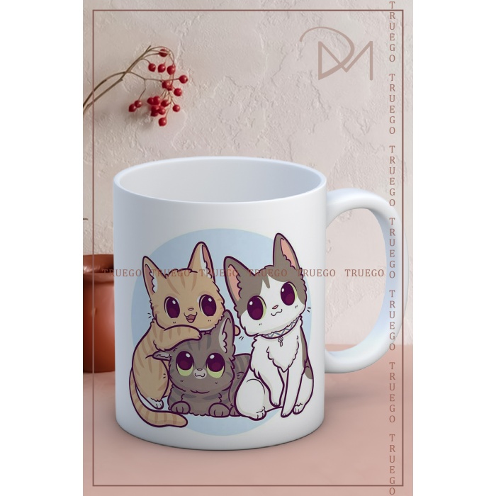 Baskılı Kupa Bardak Seramik Mug - Yavru Kediler
