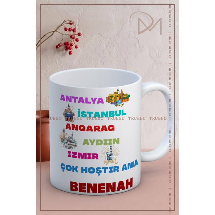 Baskılı Kupa Bardak Seramik Mug - BENENAH