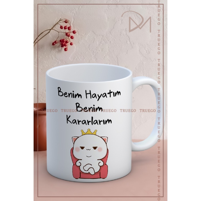Baskılı Kupa Bardak Seramik Mug - Benim Hayatım Benim Kararlarım