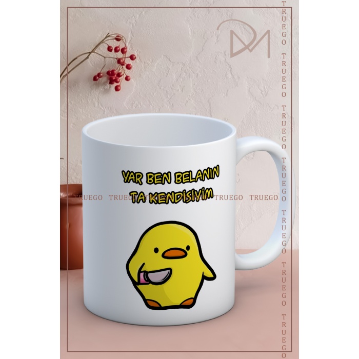 Baskılı Kupa Bardak Seramik Mug - Yar Ben Belanın Ta Kendisiyim