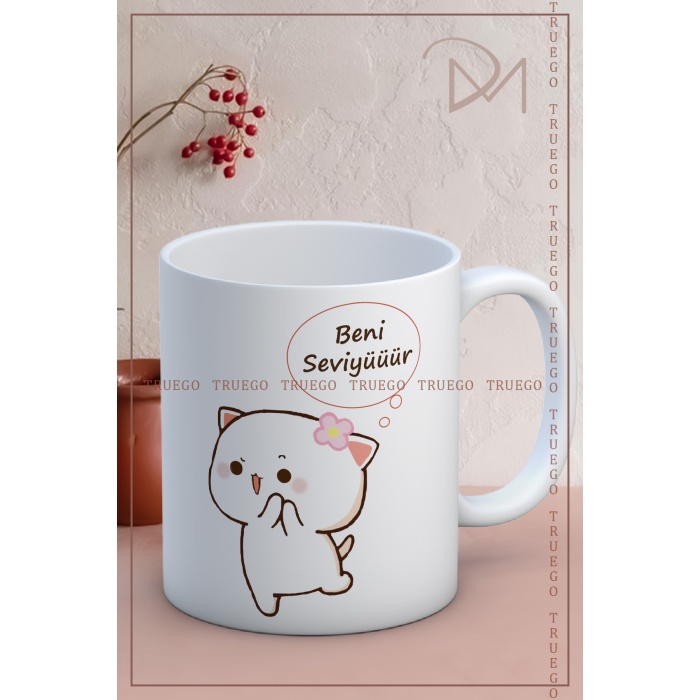 Baskılı Kupa Bardak Seramik Mug - Beeni Seviyüüür