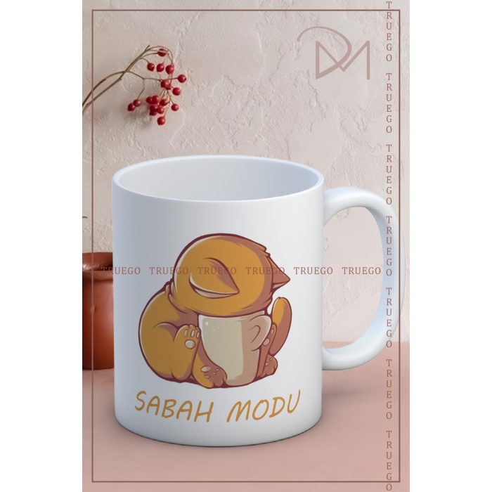 Baskılı Kupa Bardak Seramik Mug - Sabah Modu