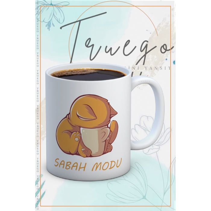 Baskılı Kupa Bardak Seramik Mug - Sabah Modu
