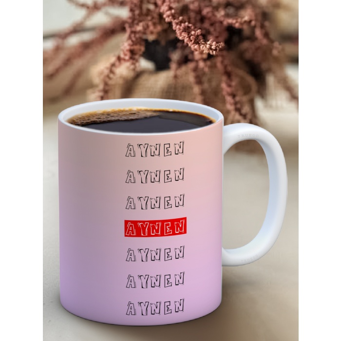 Baskılı Kupa Bardak Seramik Mug - Aynen