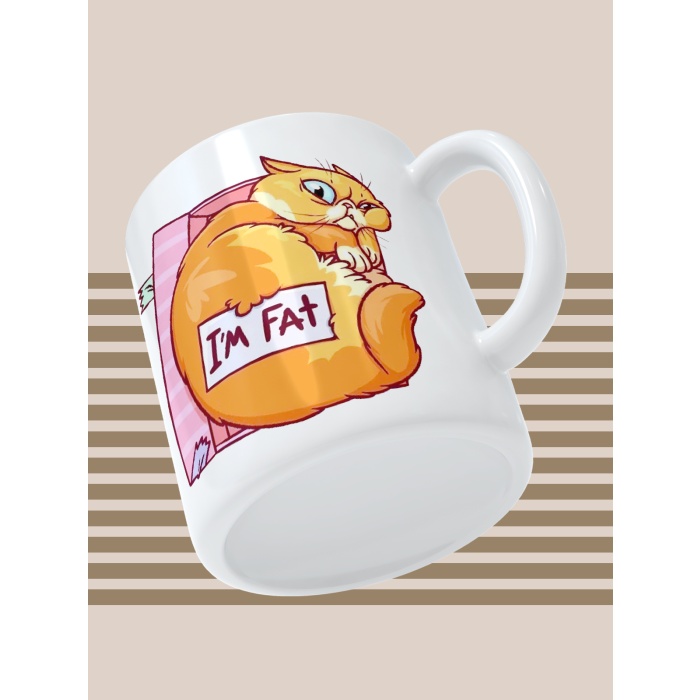 Baskılı Kupa Bardak Seramik Mug - Im Fat