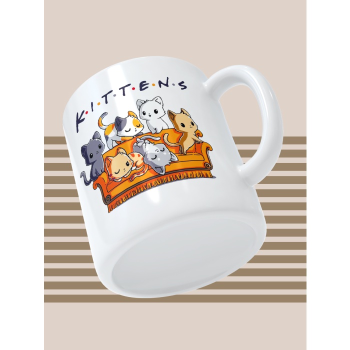 Baskılı Kupa Bardak Seramik Mug - Kittens