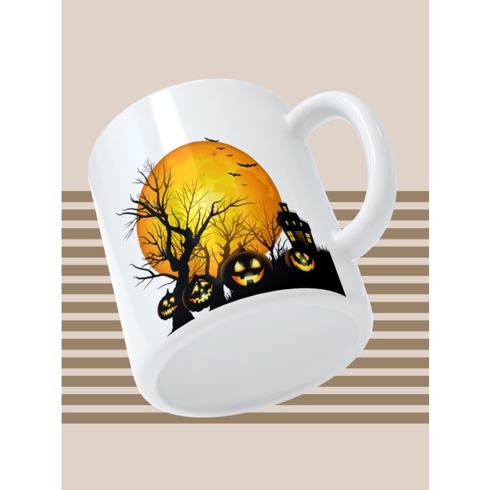 Baskılı Kupa Bardak Seramik Mug - Ürpertici Gece Halloween