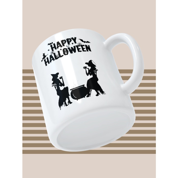 Baskılı Kupa Bardak Seramik Mug - Happy Halloween