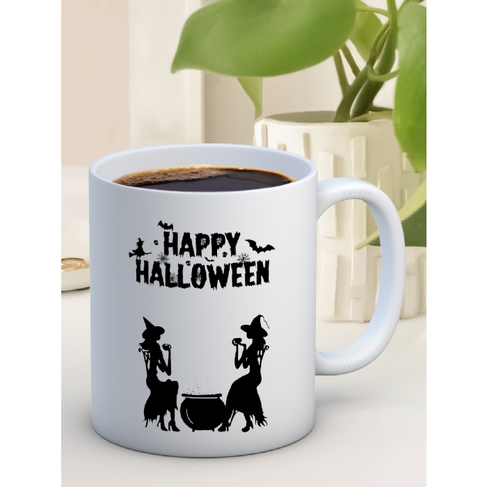 Baskılı Kupa Bardak Seramik Mug - Happy Halloween
