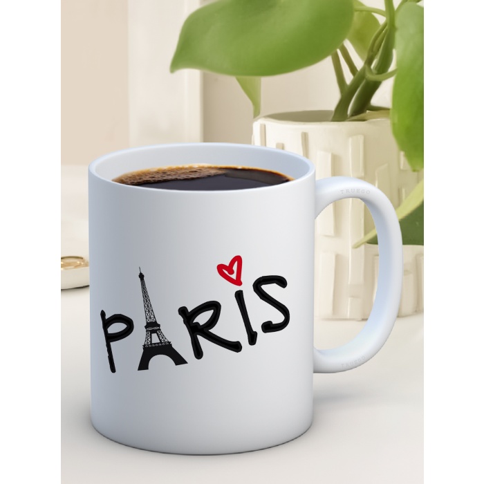 Baskılı Kupa Bardak Seramik Mug- Paris