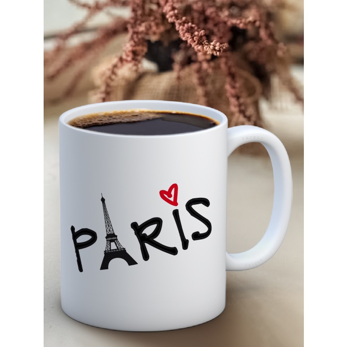 Baskılı Kupa Bardak Seramik Mug- Paris