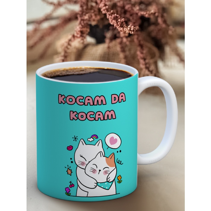 Baskılı Kupa Bardak Seramik Mug Yeşil - Karım da Karım