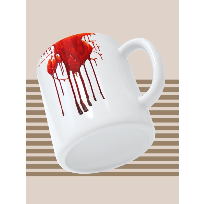 Baskılı Kupa Bardak Seramik Mug -Kan