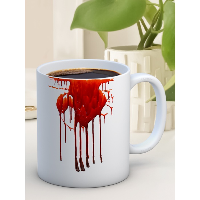Baskılı Kupa Bardak Seramik Mug -Kan