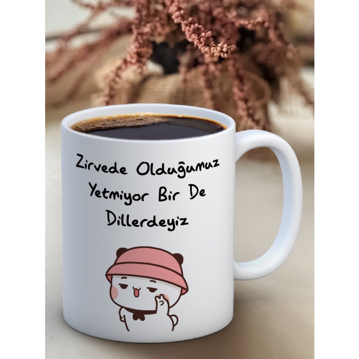 Baskılı Kupa Bardak Seramik Mug -Dillerdeyiz...