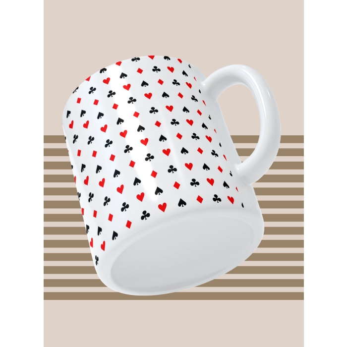 Baskılı Kupa Bardak Seramik Mug - Karo desen