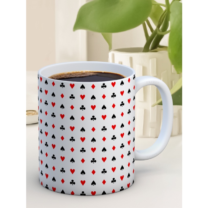 Baskılı Kupa Bardak Seramik Mug - Karo desen