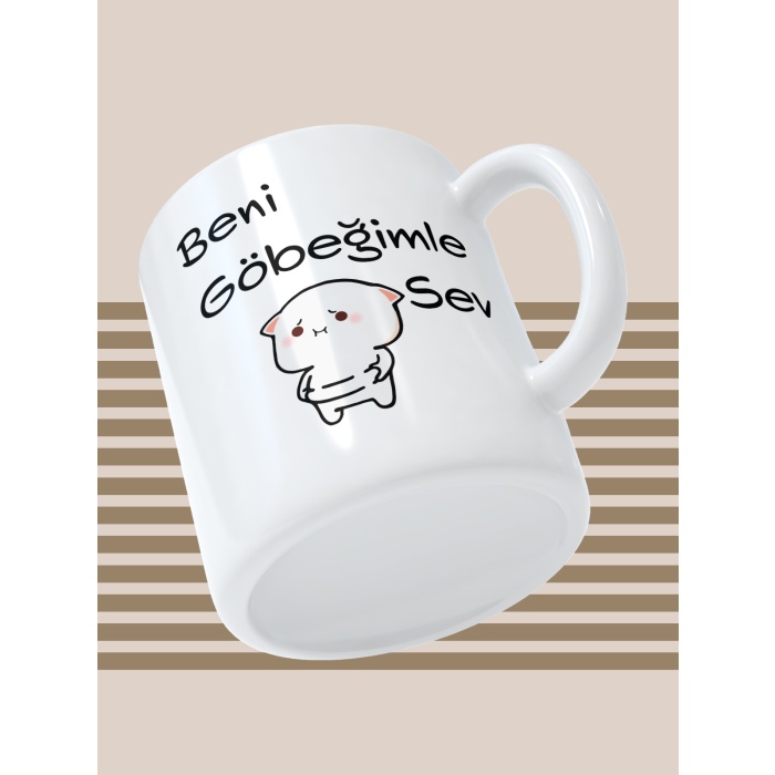Baskılı Kupa Bardak Seramik Mug - Beni Göbeğimle Sev...