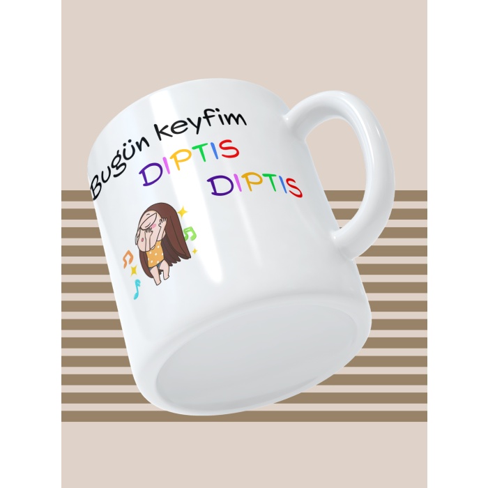 Baskılı Kupa Bardak Seramik Mug - Dıptıs Dıptıs