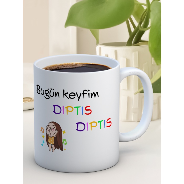 Baskılı Kupa Bardak Seramik Mug - Dıptıs Dıptıs
