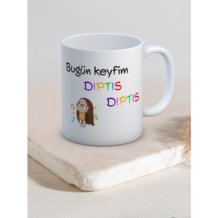 Baskılı Kupa Bardak Seramik Mug - Dıptıs Dıptıs