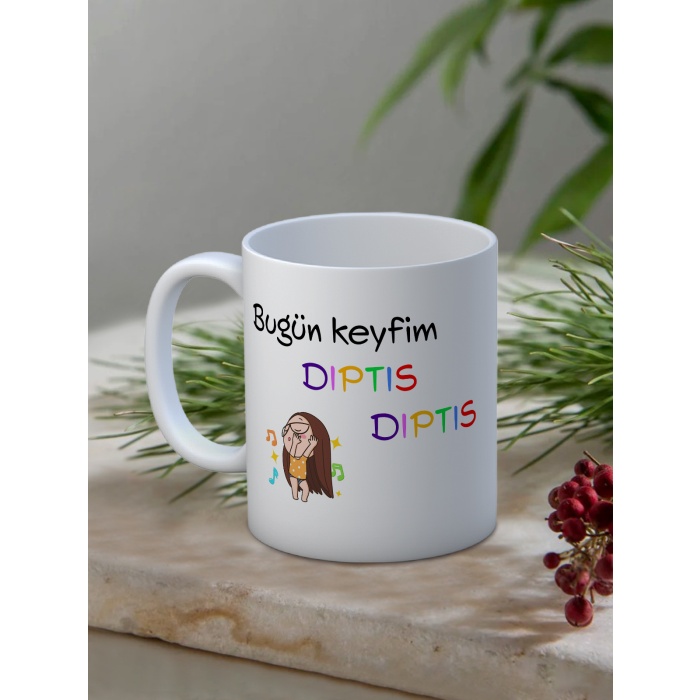 Baskılı Kupa Bardak Seramik Mug - Dıptıs Dıptıs