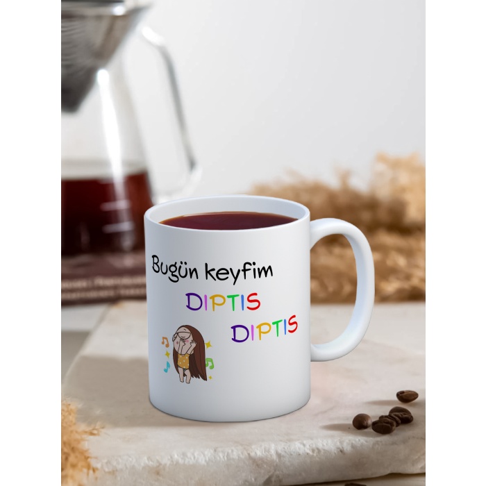 Baskılı Kupa Bardak Seramik Mug - Dıptıs Dıptıs
