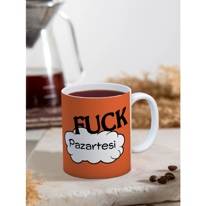 Baskılı Kupa Bardak Seramik Mug - Fuck..