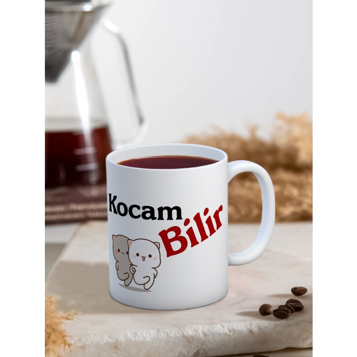 Baskılı Kupa Bardak Seramik Mug - Kocam Bilir