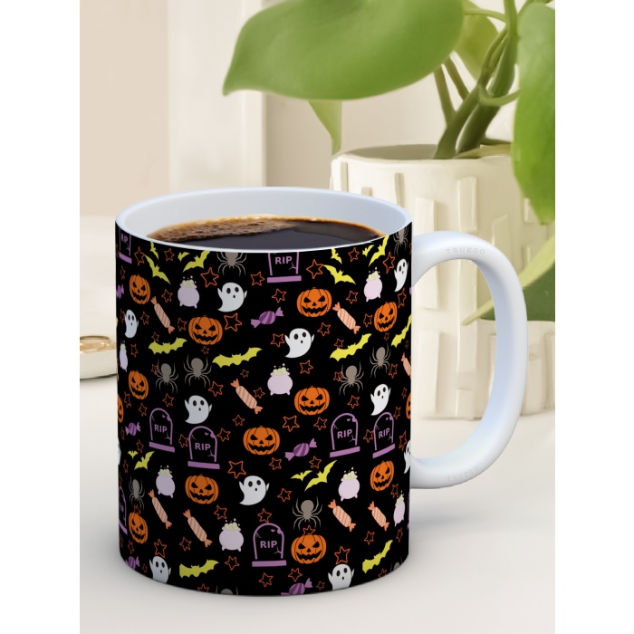 Baskılı Kupa Bardak Seramik Mug - Halloween Figürleri
