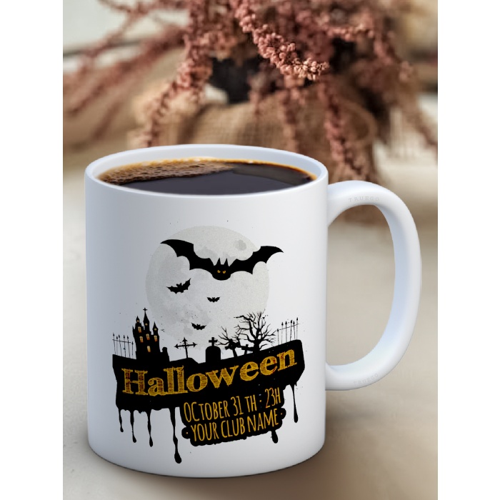 Baskılı Kupa Bardak Seramik Mug - Halloween