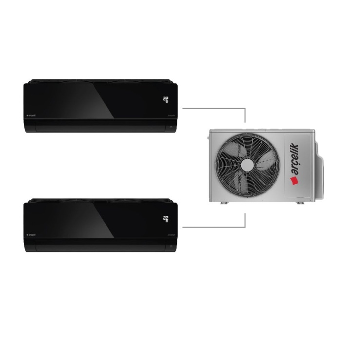 Arçelik ZM24104 MD 12K+12K (4+1) Siyah Cam Multi Klima