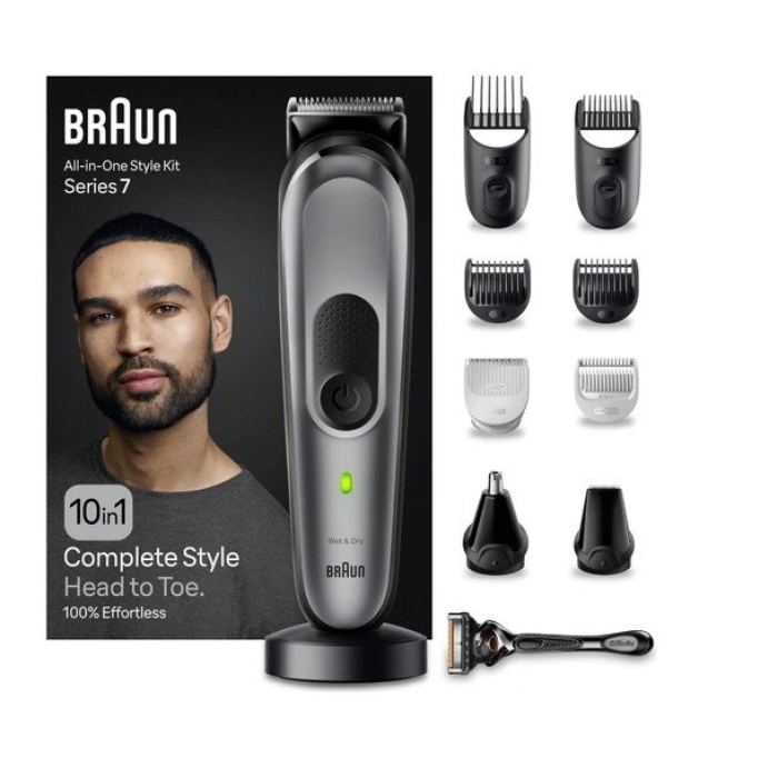 Braun Series 7 MGK7420 Hepsi Bir Arada Şekillendirme Seti, 10’u 1 Arada Erkek Bakım Kiti