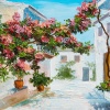 Sarmaşık ve Köy Evleri Yağlıboya Kanvas Tablo 50 x 70