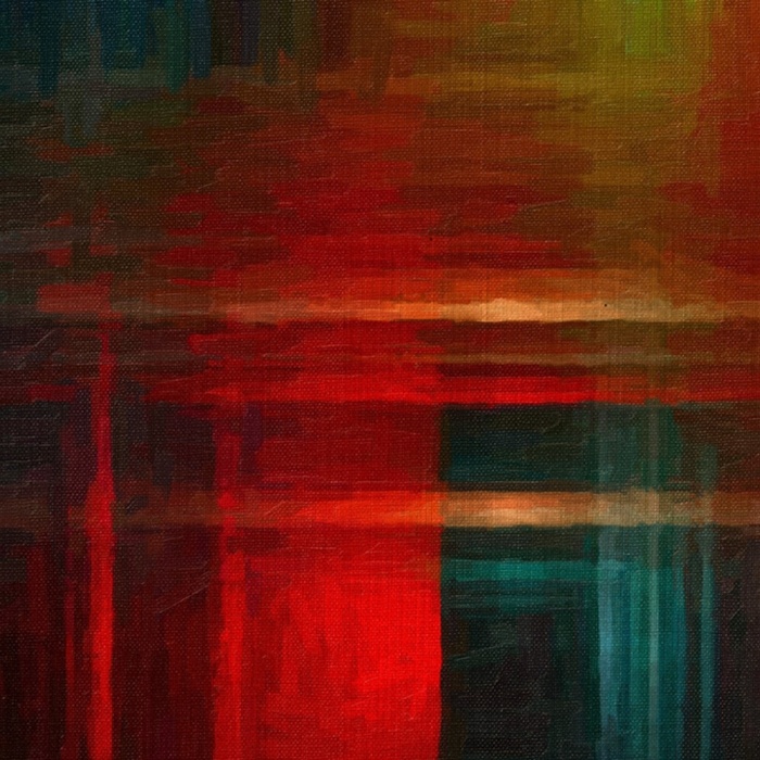 Kırmızı ve Lacivert Soyut Çalışma Kanvas Tablo 50 x 70