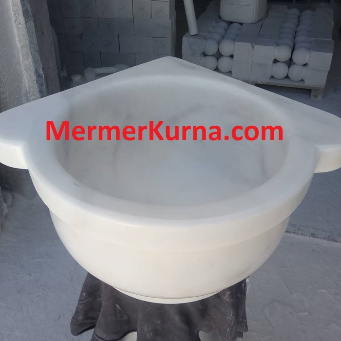 Afyon Beyaz Düz Köşe Hamam Kurnası