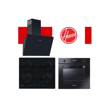Siyah Cam Ankastre Set (HDG6C2GBTK Davlumbaz, HVW6MBB Ocak, HOT3051BI/E Fırın)