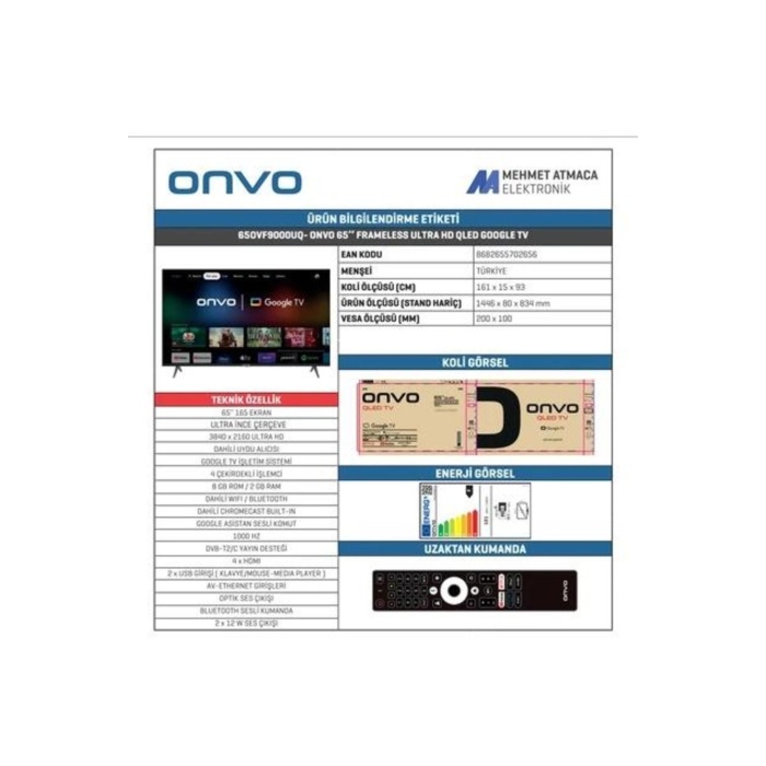 65ovf9000uq 65 Inç 165 Ekran Uydu