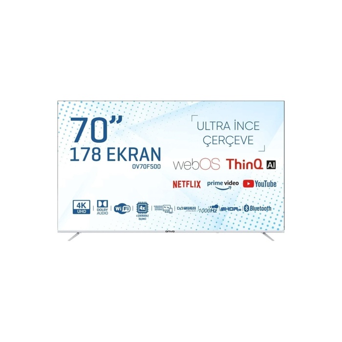 Ov70f500 70 Inç 178 Ekran Ultra Hd Webos Smart Çerçevesiz Led Tv