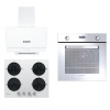 3lu Beyaz Cam Ankastre Set (HOT3051WI/E FIRIN/HVW6MW SETUSTU OCAK/HDG6C2GWTK DAVLUMBAZ)