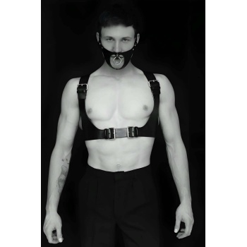 Seksi Deri Göğüs Ve Maske Harness - APFTM112