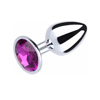 Paslanmaz Çelik Anal Plug Tıkaç Mor Taşlı