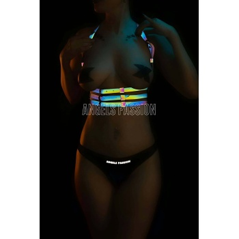 Renkli Yansıma Yapan Seksi ve Şık Harness Büstiyer - APFT178