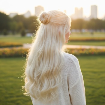 Fiber Sentetik Dalgalı Yarım Ay + 2 Yan Çıt Çıt - Platin