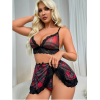 Fantezi Seksi Dantelli Ekose Sütyen Mini Etek Takım BC10128