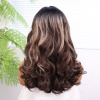 Açık Kahve Balköpüğü Işıltılı Bebek Saçlı Geniş Dalgalı Fiber Sentetik Tül Peruk