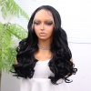 Siyah Bebek Saçlı Dalgalı Fiber Sentetik Tül Peruk